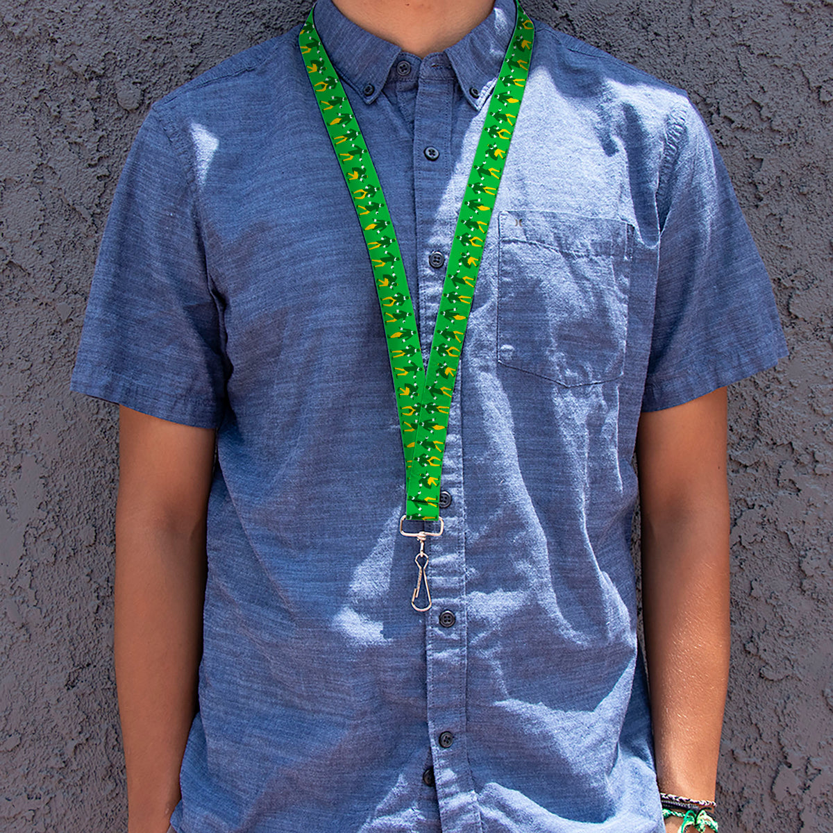 Lanyard - 1.0" - Elf Buddy the Elf Silhouette Poses Greens White Yellow Lanyards Elf