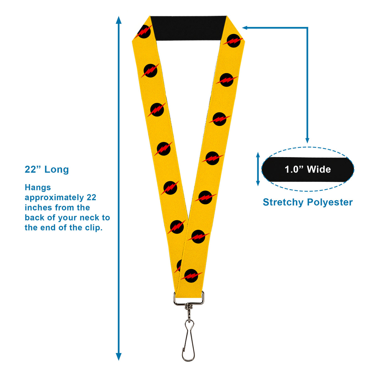Lanyard - 1.0" - Reverse Flash Logo Golden Yellow Black Red Lanyards DC Comics