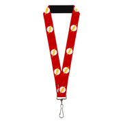 Lanyard - 1.0" - The Flash Logo6 Logo Monogram Reds White Yellow Lanyards DC Comics