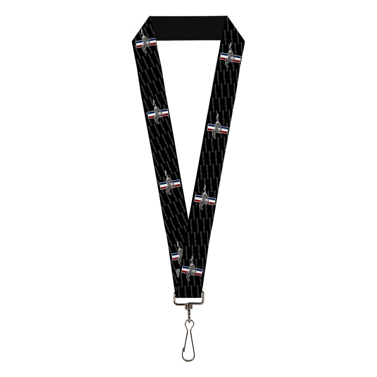 Lanyard - 1.0" - Ford Mustang w Bars REPEAT w Text Lanyards Ford