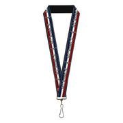 Lanyard - 1.0" - Mustang Text w Tri-Bar Stripe Lanyards Ford