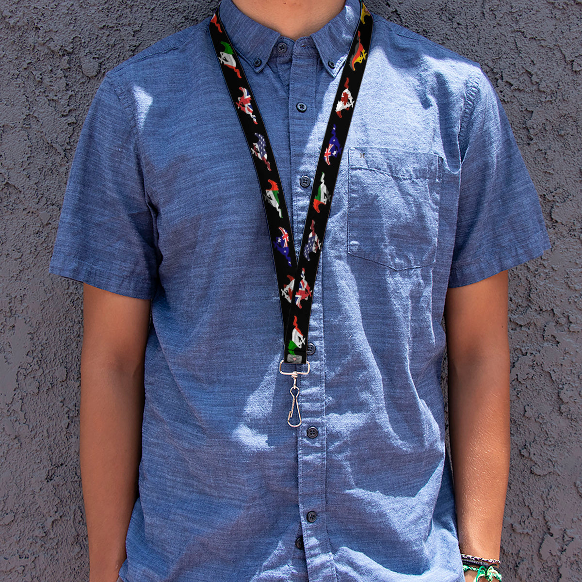 Lanyard - 1.0" - Mustang Silhouette Black International Flags Lanyards Ford