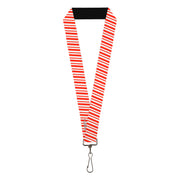Lanyard - 1.0" - Frosty the Snowman Candy Cane Stripe Red White Lanyards Frosty the Snowman