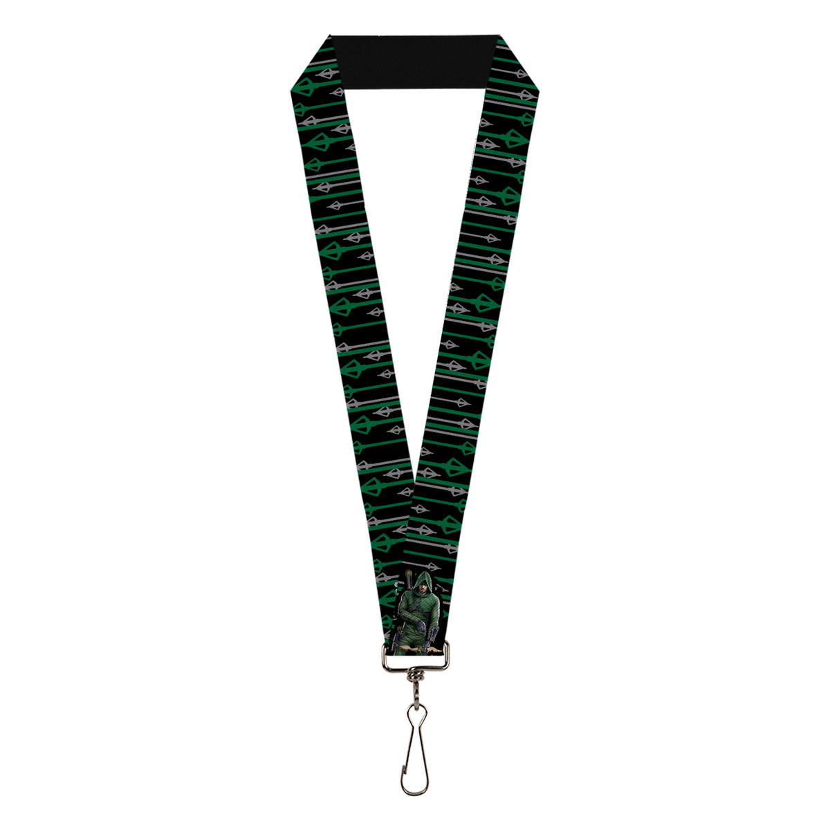 Lanyard - 1.0" - Arrow Bow Pose Arrow Tips Black Green Gray Lanyards DC Comics