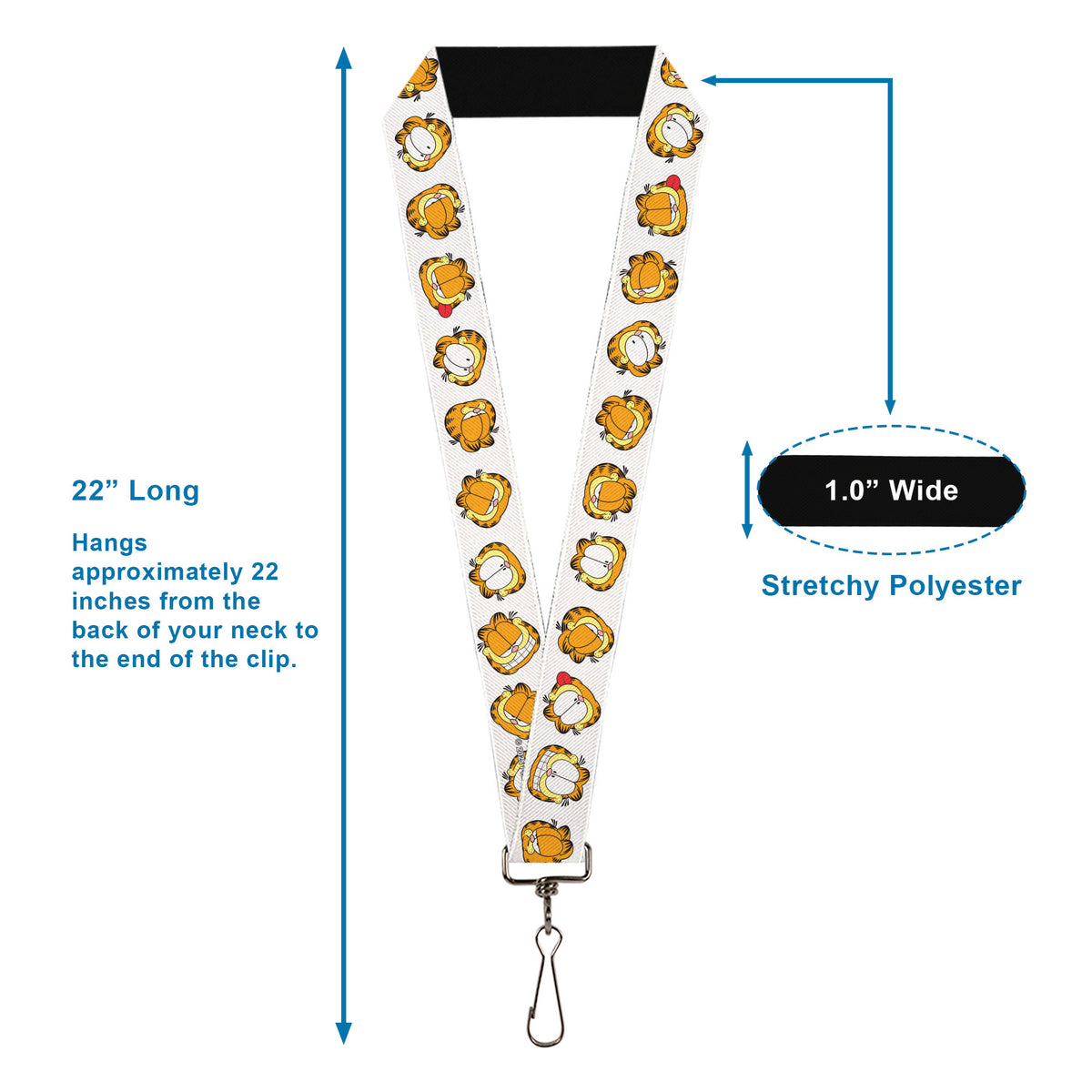 Lanyard - 1.0" - Garfield Expressions Flip White Lanyards Garfield