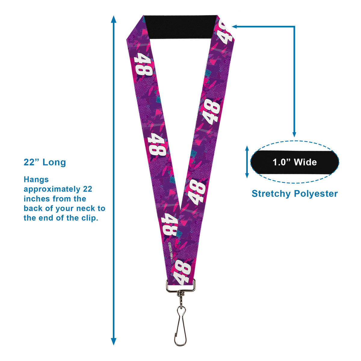 Lanyard - 1.0" - Alex Bowman #48 Car Scheme Purples/Pinks/White Lanyards Hendrick Motorsports