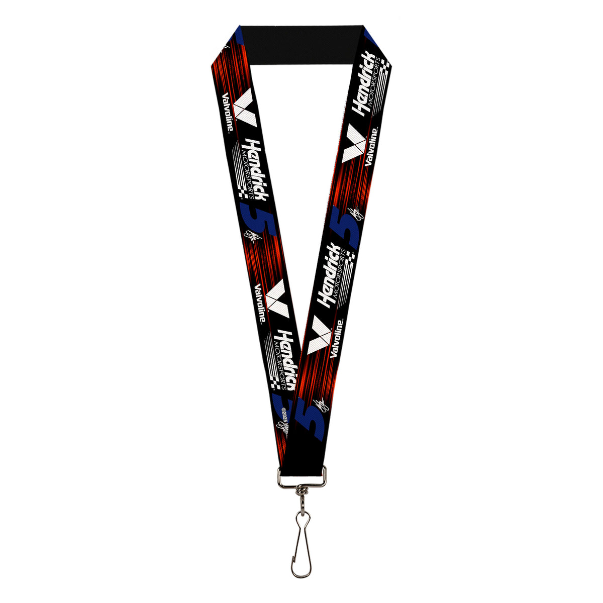 Lanyard - 1.0" - Kyle Larson #5 Autograph VALVOLINE Hendrick Motorsports Logo Black/Red/White/Blue Lanyards Hendrick Motorsports