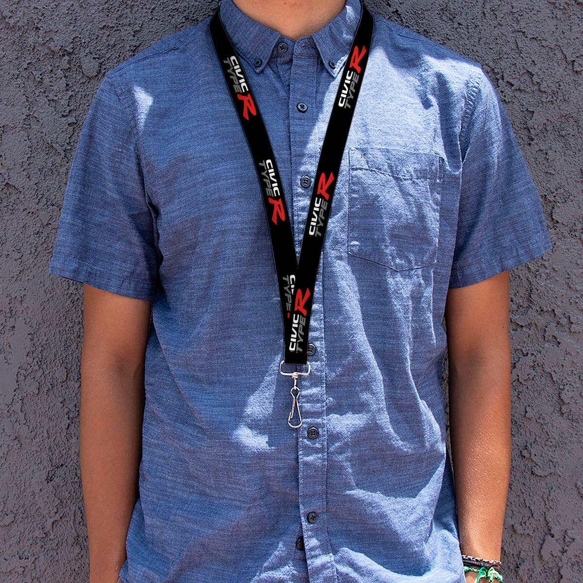Lanyard - 1.0" - CIVIC TYPE R Black/White/Gray/Red Lanyards Honda