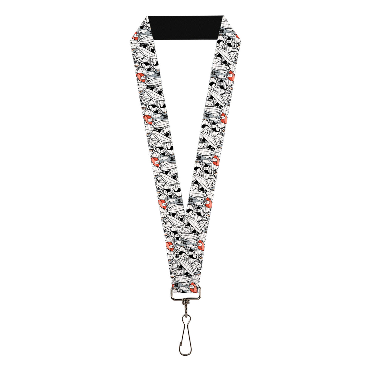 Lanyard - 1.0" - Bugs Bunny Expressions Stacked White Black Gray Lanyards Looney Tunes