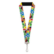 Lanyard - 1.0" - UNO Cards Stacked Collage Multi Color Lanyards UNO