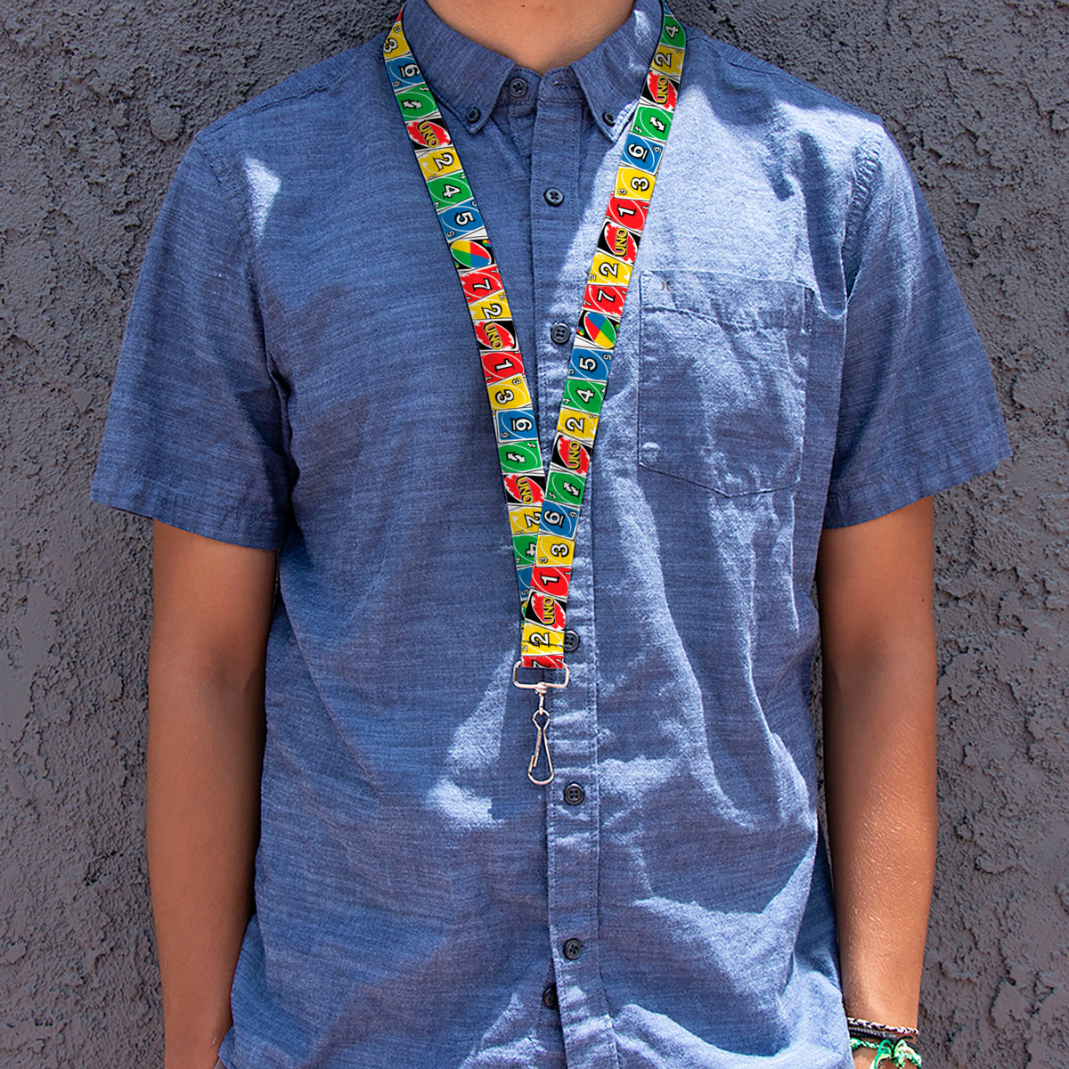 Lanyard - 1.0" - UNO Cards Lineup Stack Multi Color Lanyards UNO