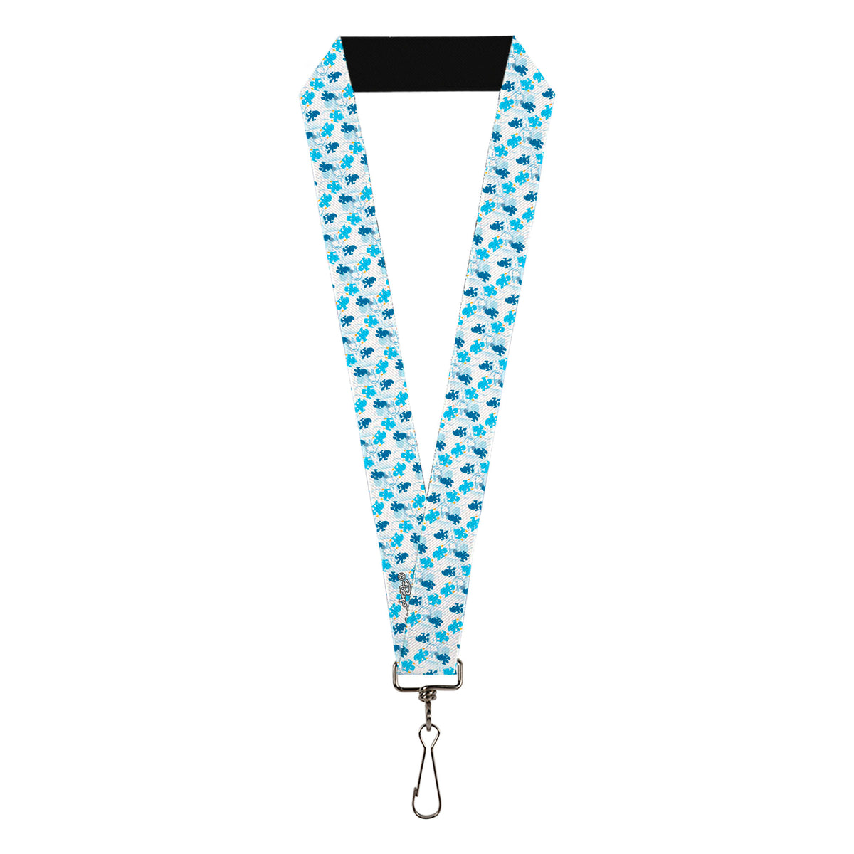 Lanyard - 1.0" - The Smurfs Blast Off FREE Silhouette Pose White/Blues Lanyards The Smurfs