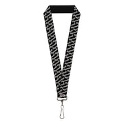 Lanyard - 1.0" - PLYMOUTH Text Logo Scattered Black White Lanyards Dodge
