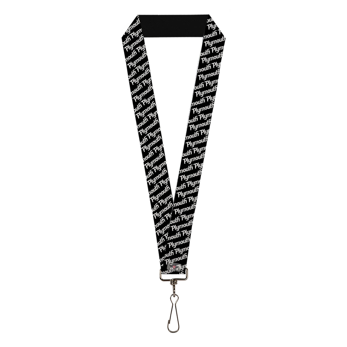 Lanyard - 1.0" - PLYMOUTH Text Logo Scattered Black White Lanyards Dodge