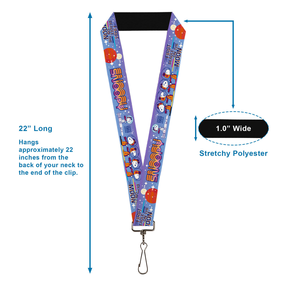 Astronaut Snoopy Launch Lanyard – Peanuts Fan Gear White/Multicolor Lanyards Peanuts