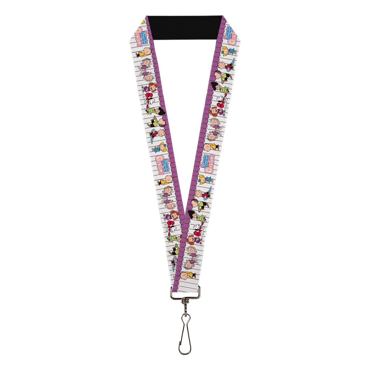 Lanyard - 1.0" - A CHARLIE BROWN CHRISTMAS Peanuts Gang Dancing Scene White Lanyards Peanuts
