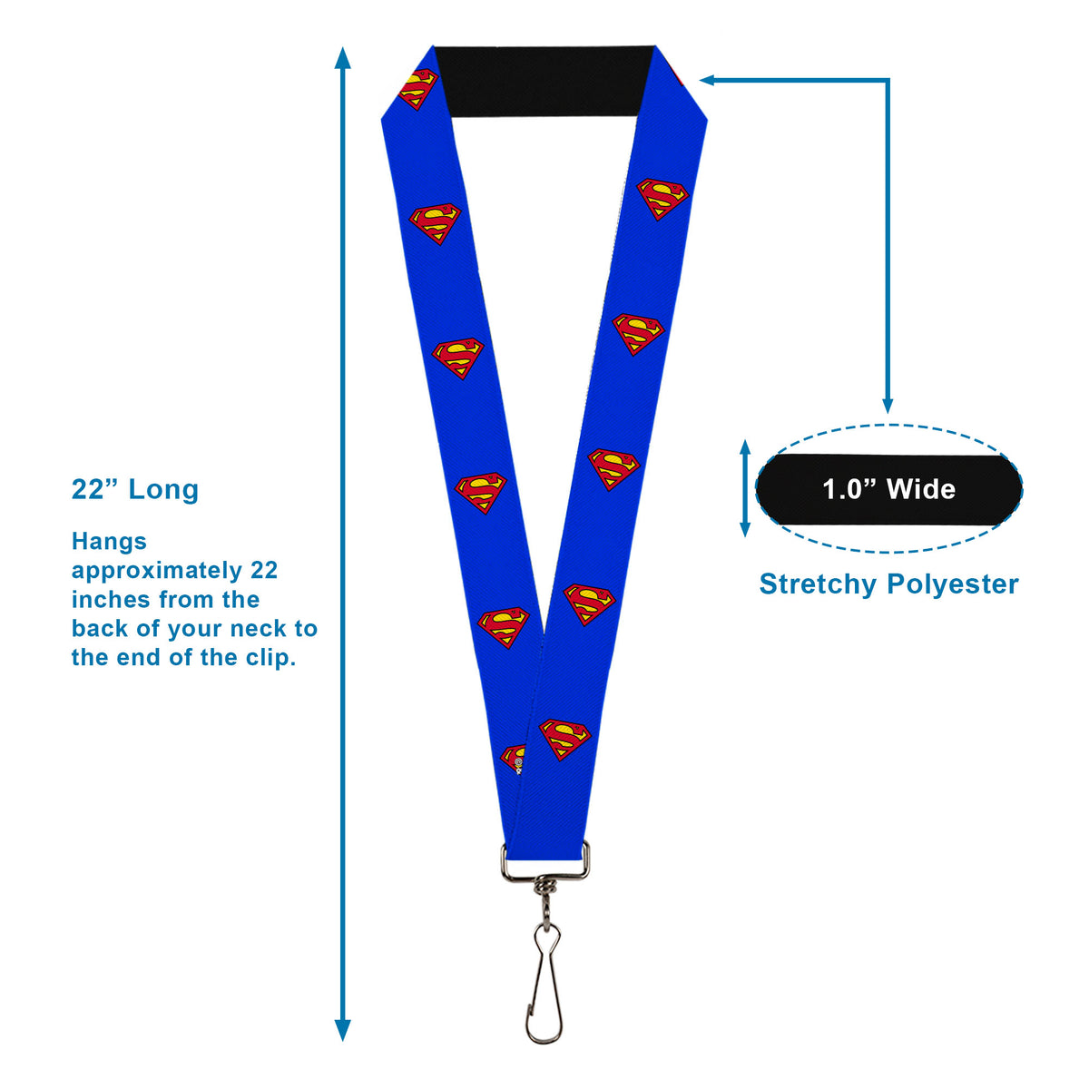 Lanyard - 1.0" - Superman Shield Blue Lanyards DC Comics