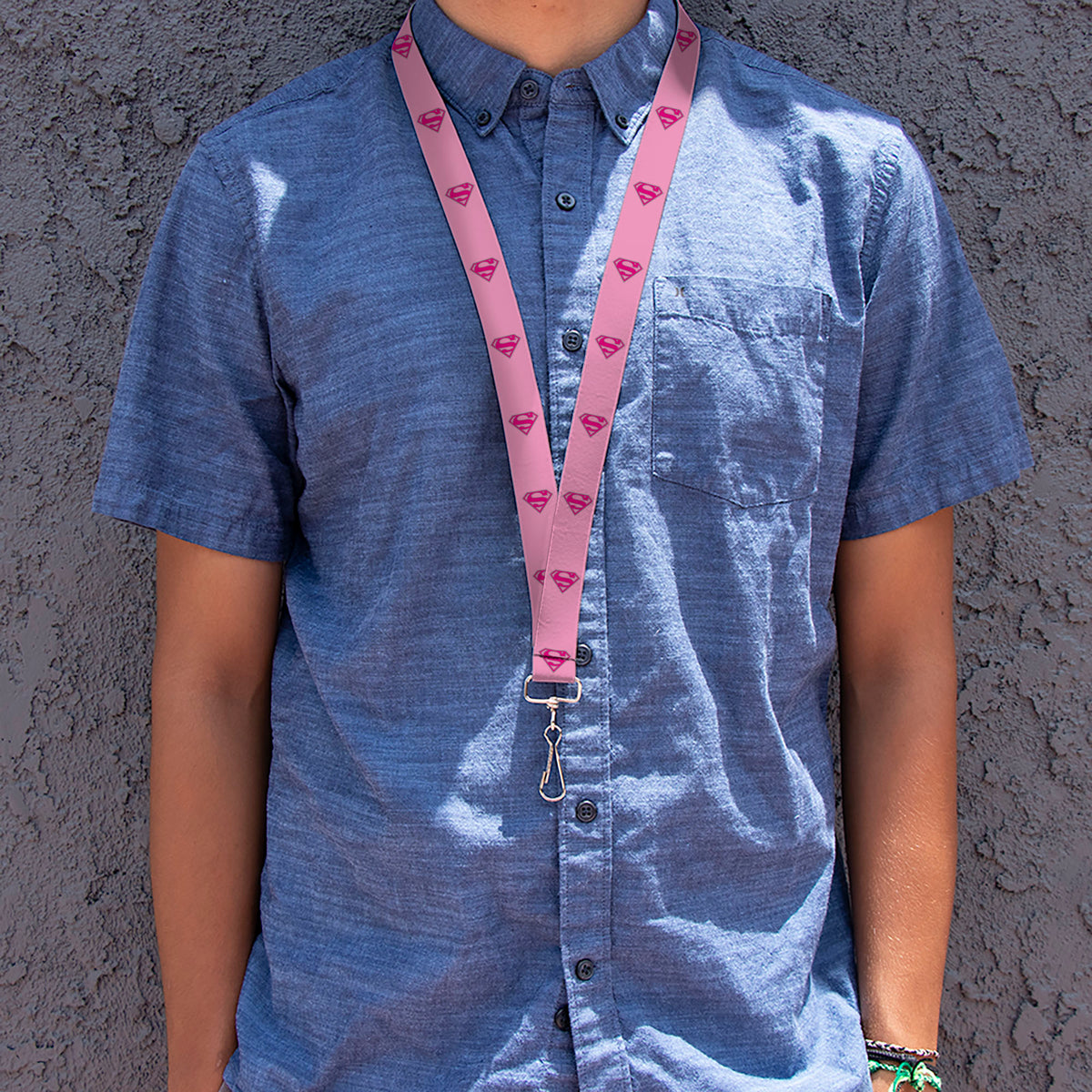 Lanyard - 1.0" - Superman Shield Pink Lanyards DC Comics