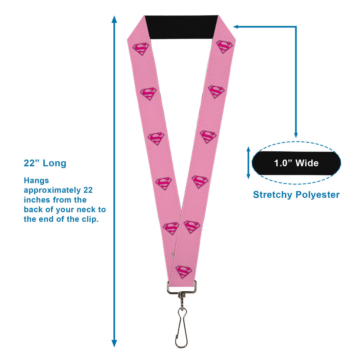 Lanyard - 1.0" - Superman Shield Pink Lanyards DC Comics
