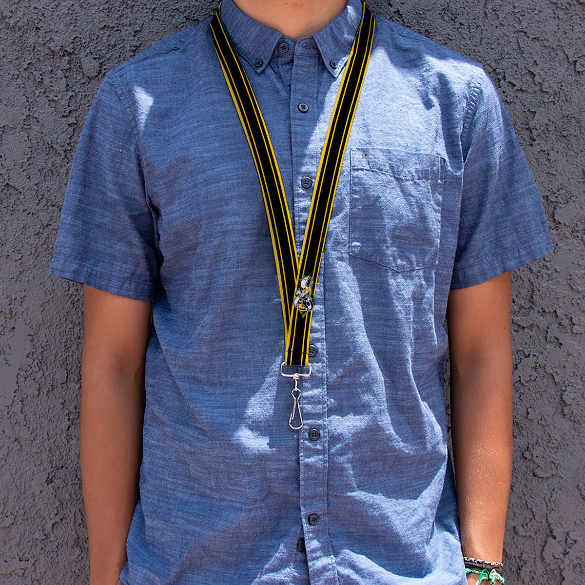 Lanyard - 1.0" - SUPER BEE Logo Stripes Black Yellow Lanyards Dodge