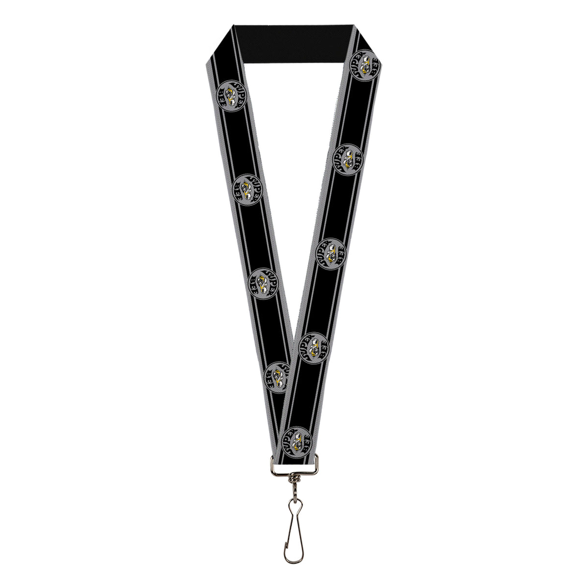 Lanyard - 1.0" - SUPER BEE Logo Stripes Black Gray Lanyards Dodge