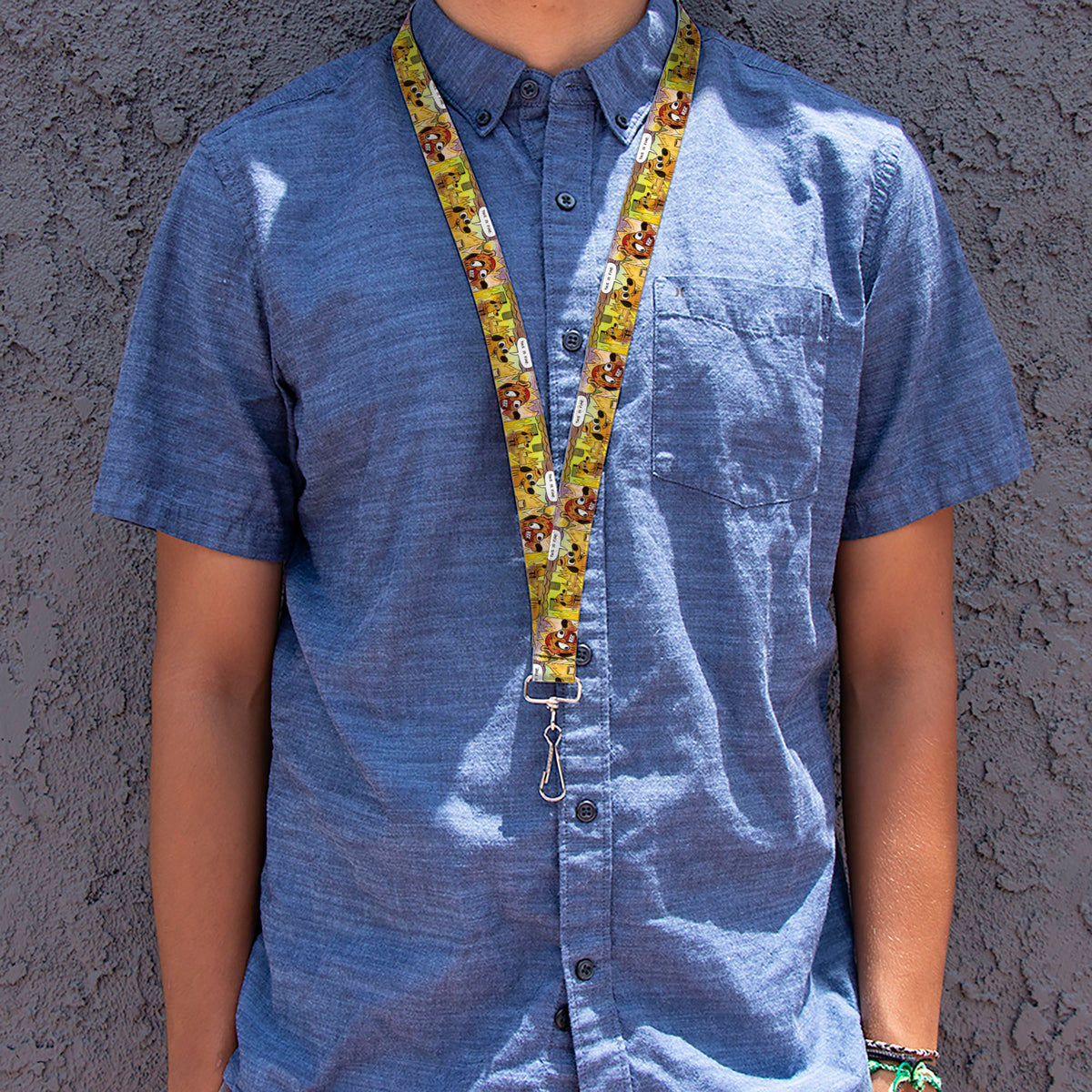 Lanyard - 1.0" - THIS IS FINE Question Hound Cafe Fire Comic Strip Blocks Lanyards This is Fine