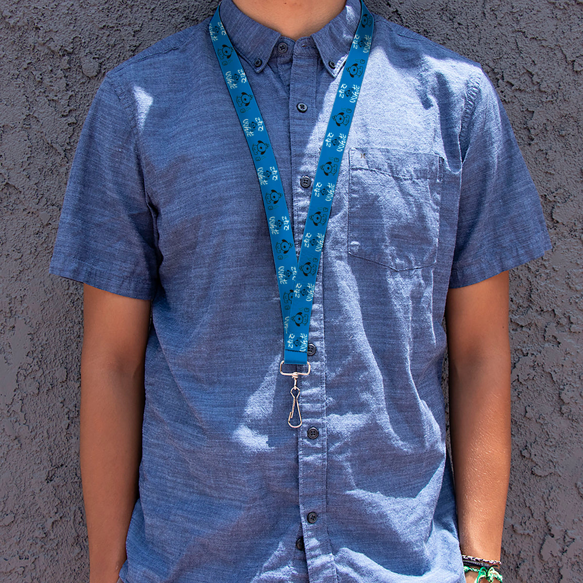Lanyard - 1.0" - This is Fine Japanese Question Hound Flame Blue/Black/White Lanyards This is Fine