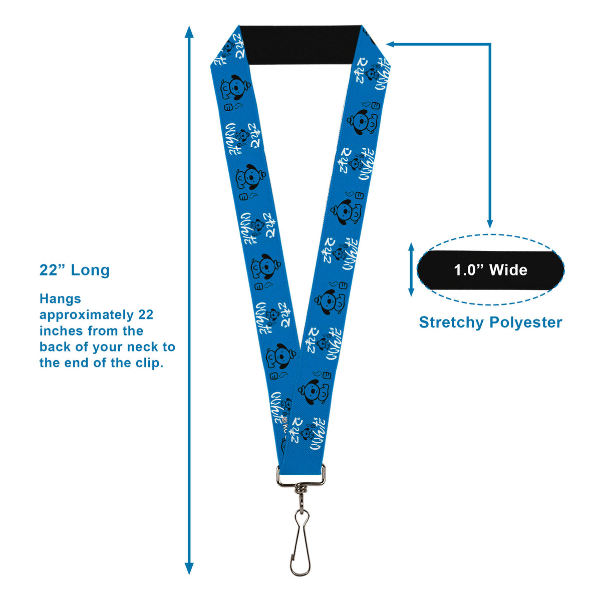 Lanyard - 1.0" - This is Fine Japanese Question Hound Flame Blue/Black/White Lanyards This is Fine