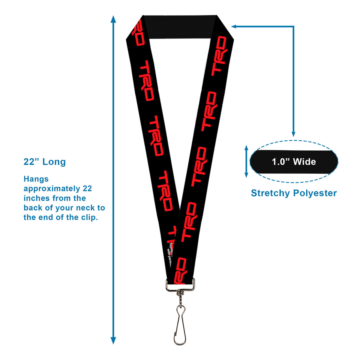 Lanyard - 1.0" - Toyota Racing Development TRD Logo Black/Red Lanyards Toyota
