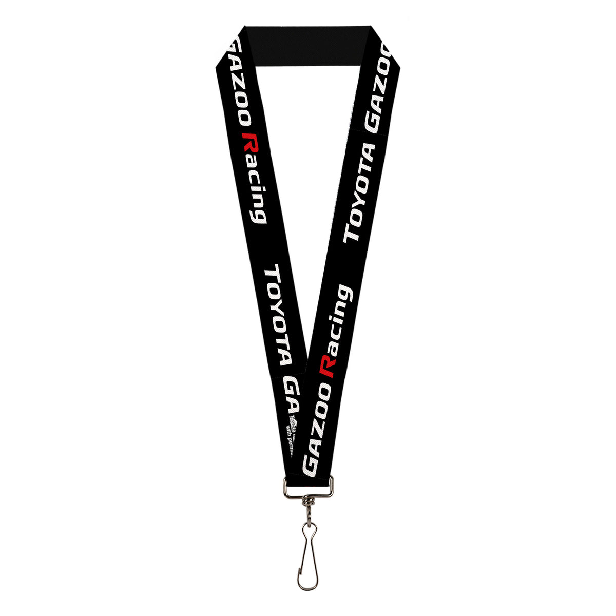 Lanyard - 1.0" - TOYOTA GAZOO RACING Text Logo Black/White/Red Lanyards Toyota
