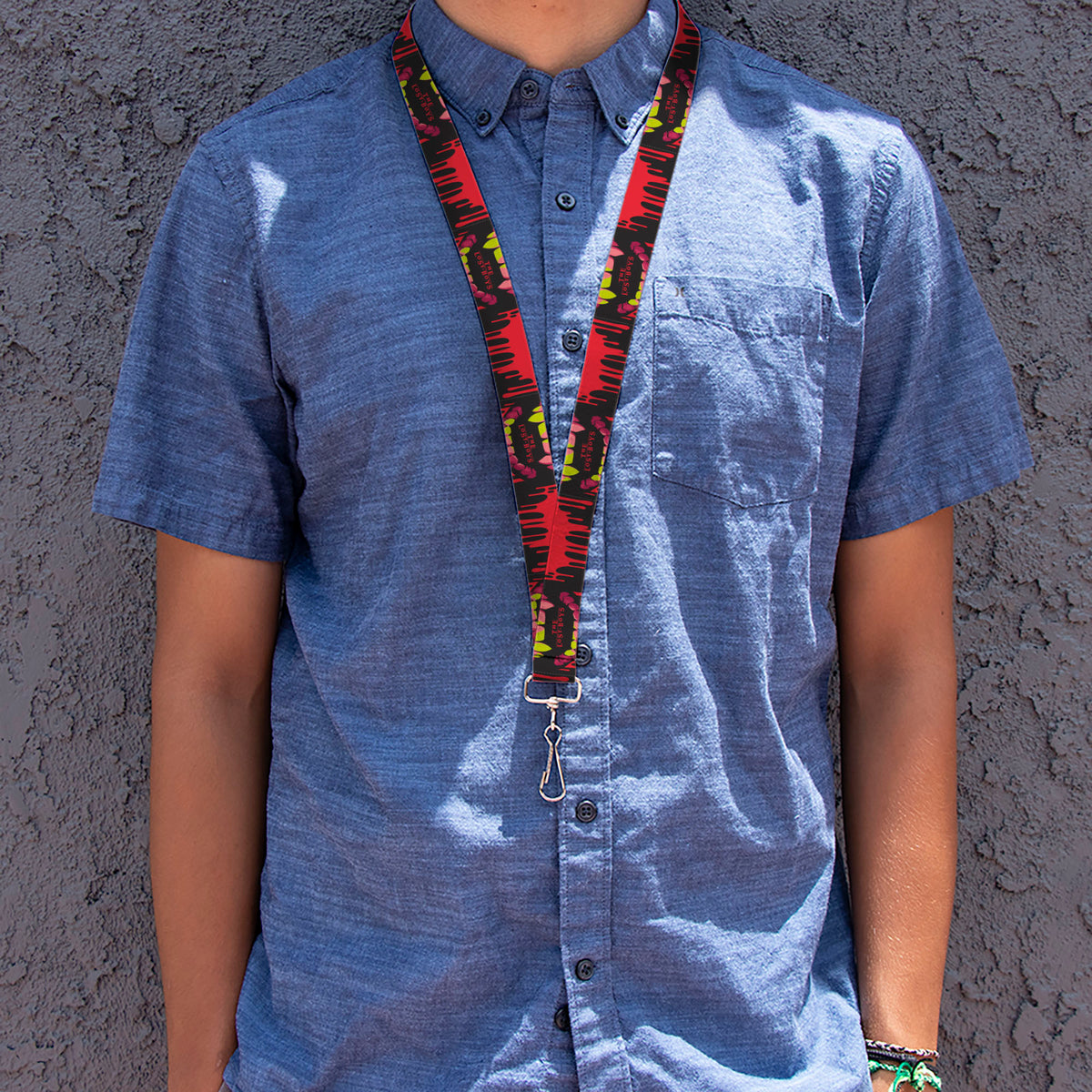 Lanyard - 1.0" - THE LOST BOYS Teeth Fangs Close-Up Title Logo Black/Reds/Yellows Lanyards The Lost Boys
