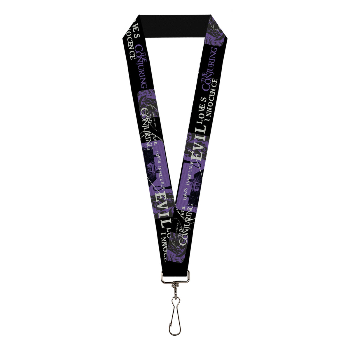 Lanyard - 1.0" - THE CONJURING EVIL LOVES INNOCENCE Purple/Black Lanyards The Conjuring