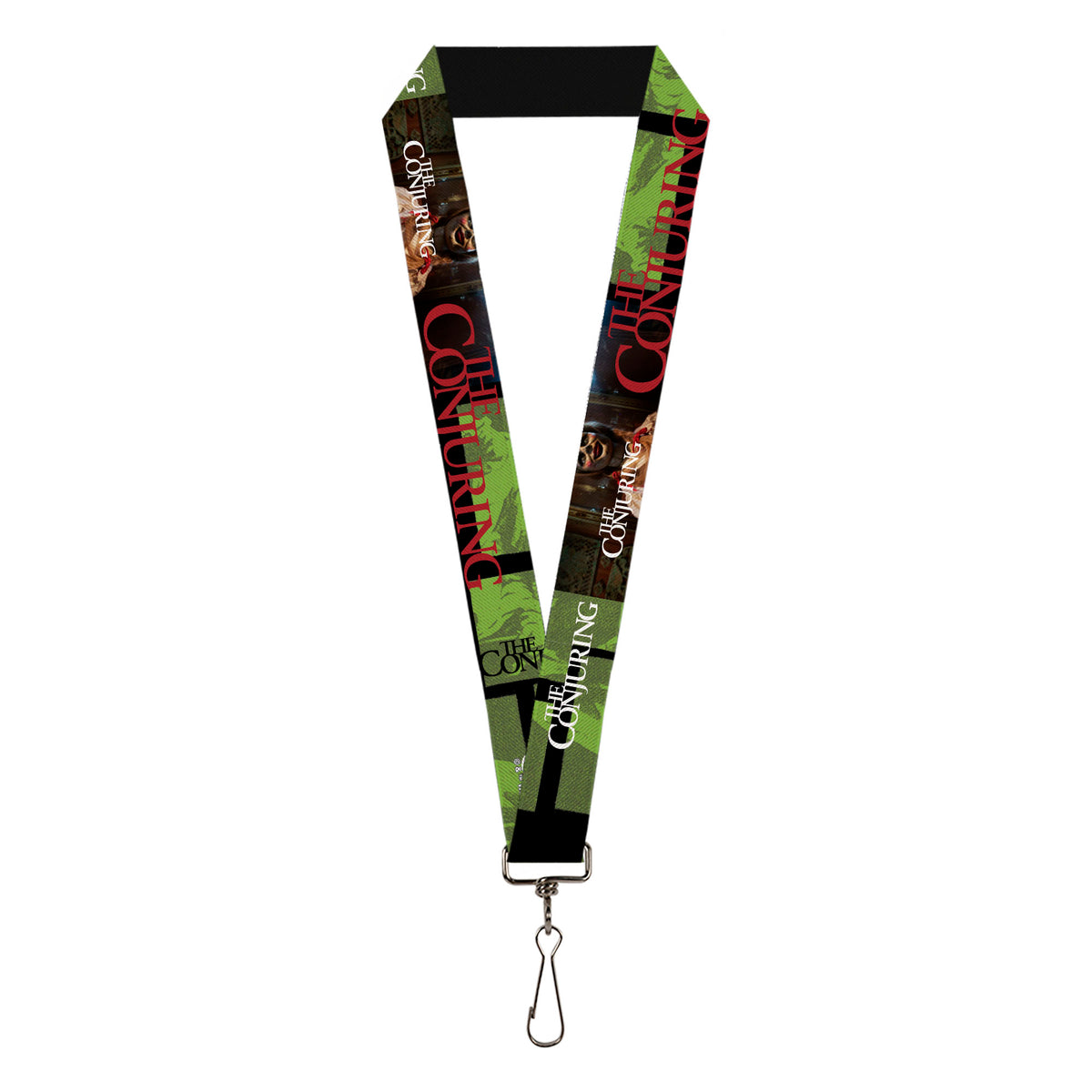 Lanyard - 1.0" - THE CONJURING Annabelle Pose and Blocks Black/Greens/Red Lanyards The Conjuring