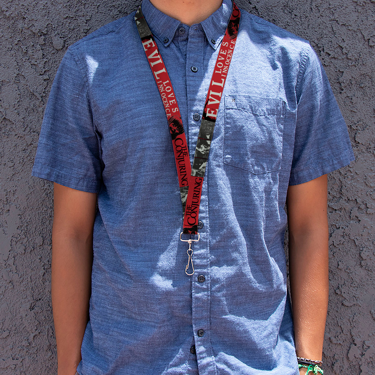 Lanyard - 1.0" - THE CONJURING EVIL LOVES INNOCENCE Annabelle Red/Black/White Lanyards The Conjuring