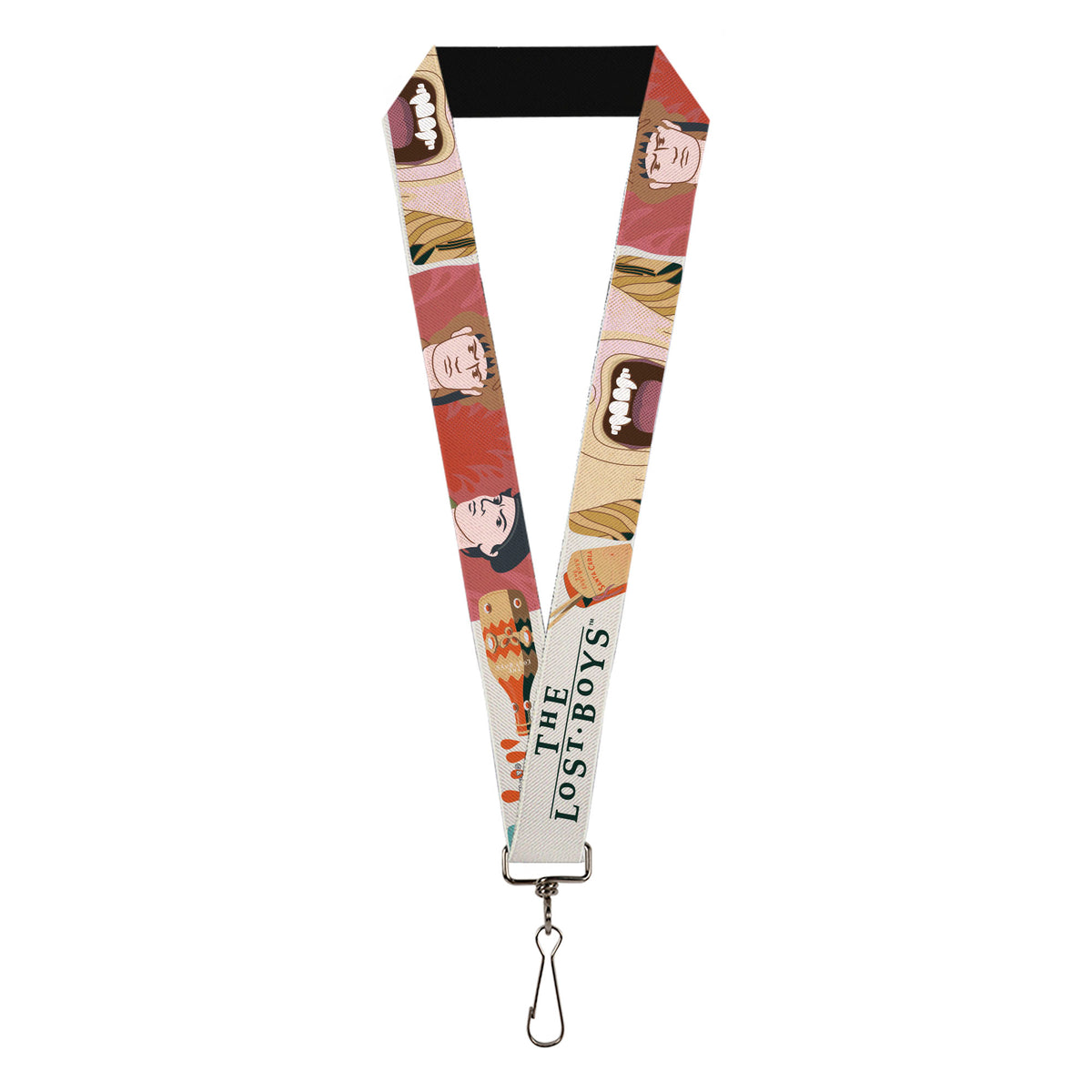 Lanyard - 1.0" - THE LOST BOYS Edgar and Alan Pop Art Icons Collage White Lanyards The Lost Boys