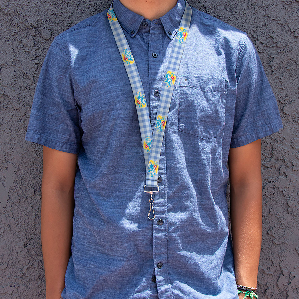 Lanyard - 1.0" - THE WIZARD OF OZ Logo Gingham Checker Blues Lanyards The Wizard of Oz
