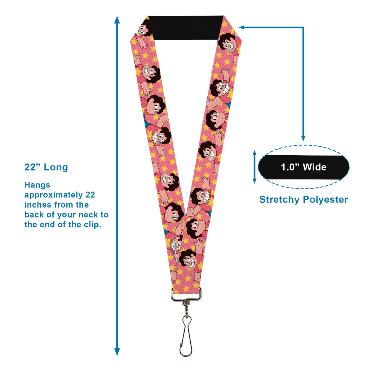 Lanyard - 1.0" - Steven Universe Poses and Stars Pink/Yellow Lanyards Steven Universe