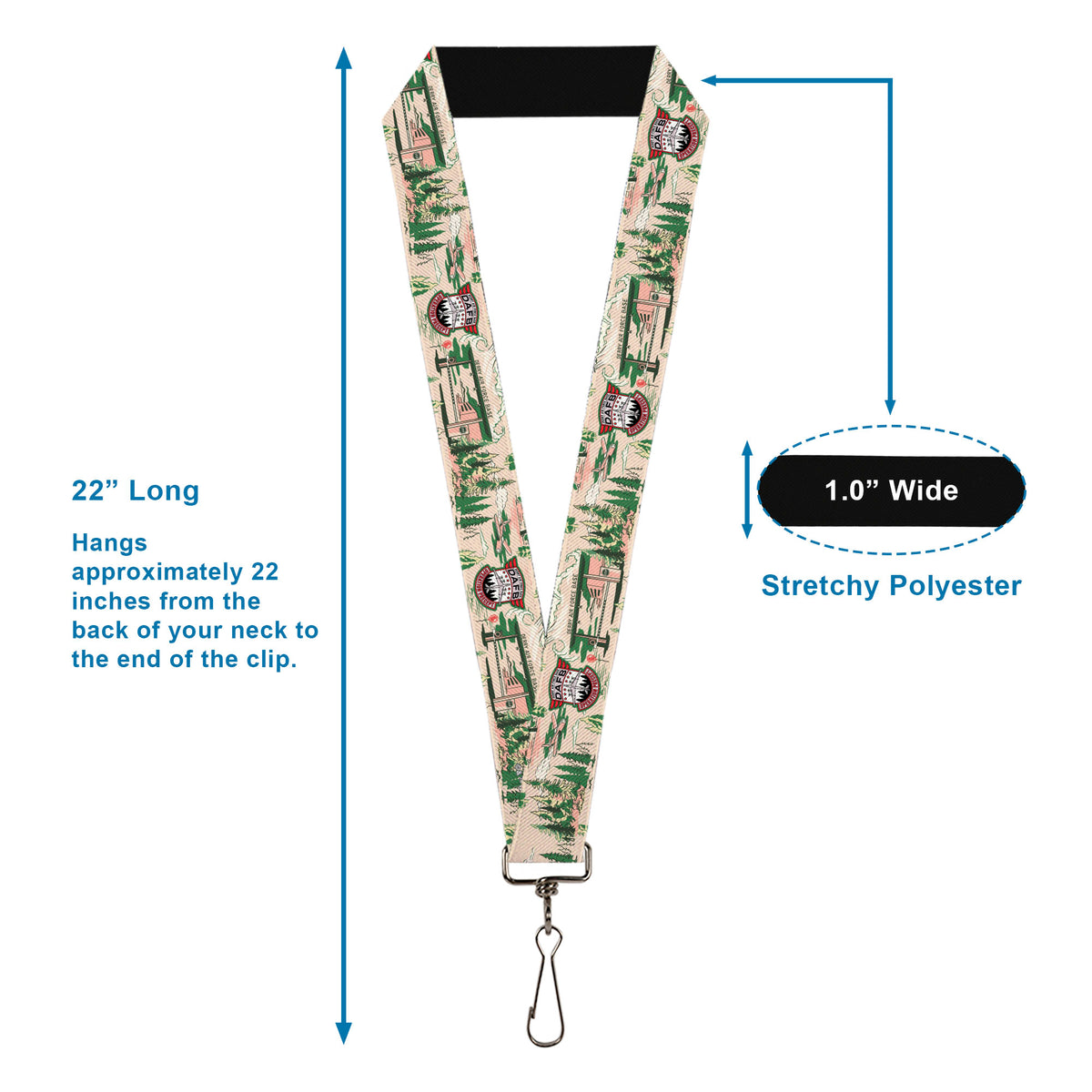 Lanyard - 1.0" - IT Welcome to Derry Air Force Base and Forest Scenery Beige/Greens Lanyards IT