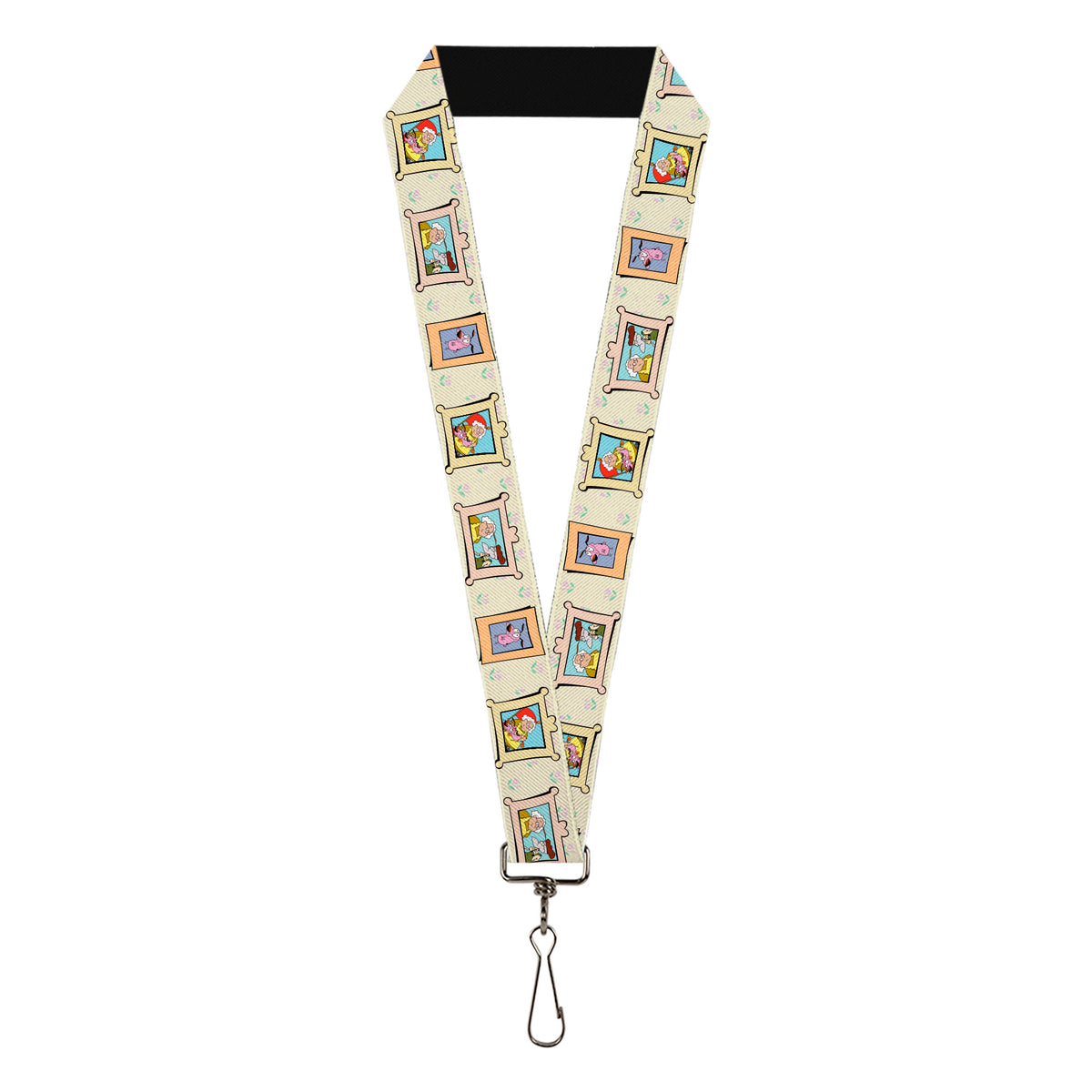 Lanyard - 1.0" - Courage the Cowardly Dog Three Character Portrait Blocks Tan Lanyards Courage the Cowardly Dog