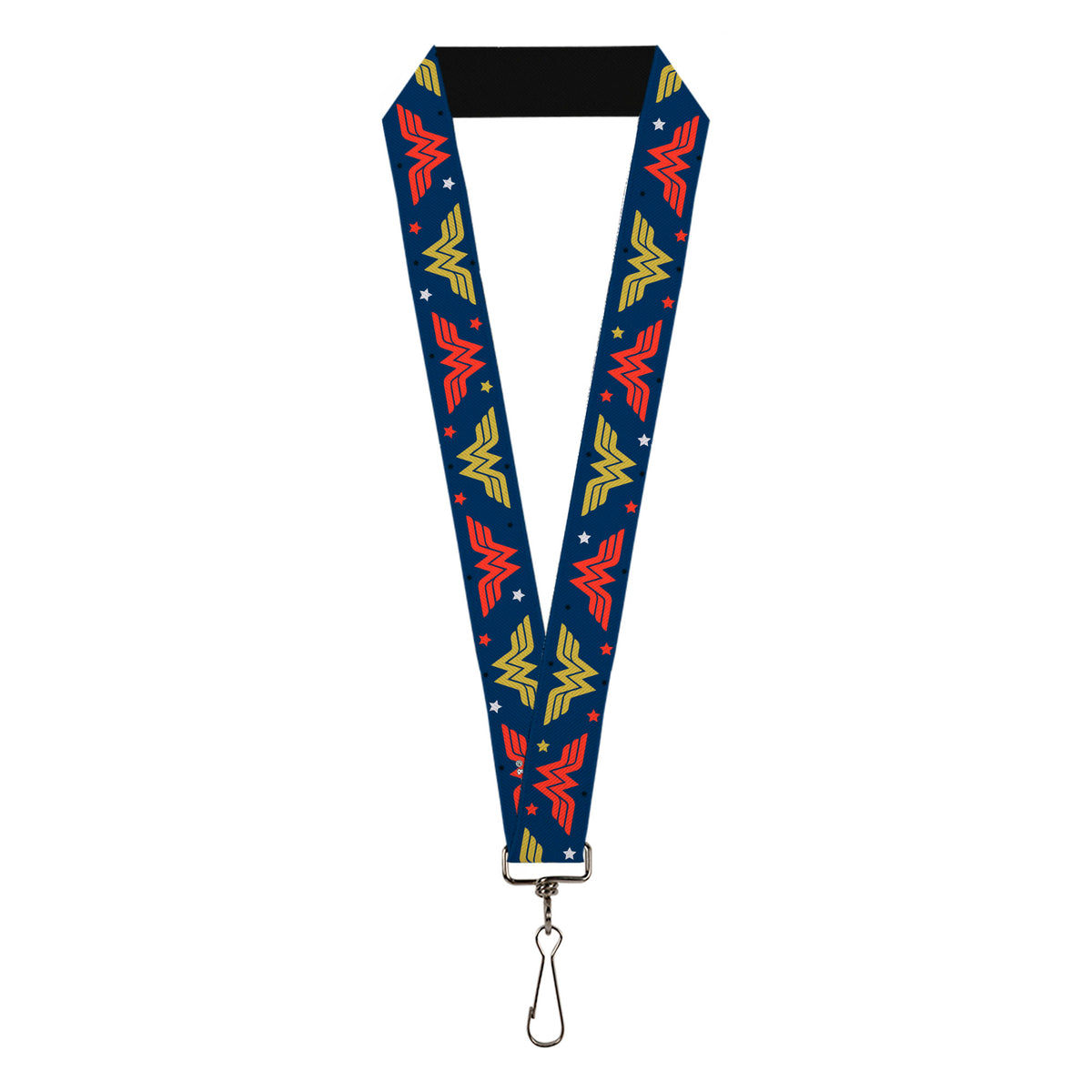 Lanyard - 1.0" - Wonder Woman WW Logo Flip and Stars Blue/Red/Gold Lanyards DC Comics