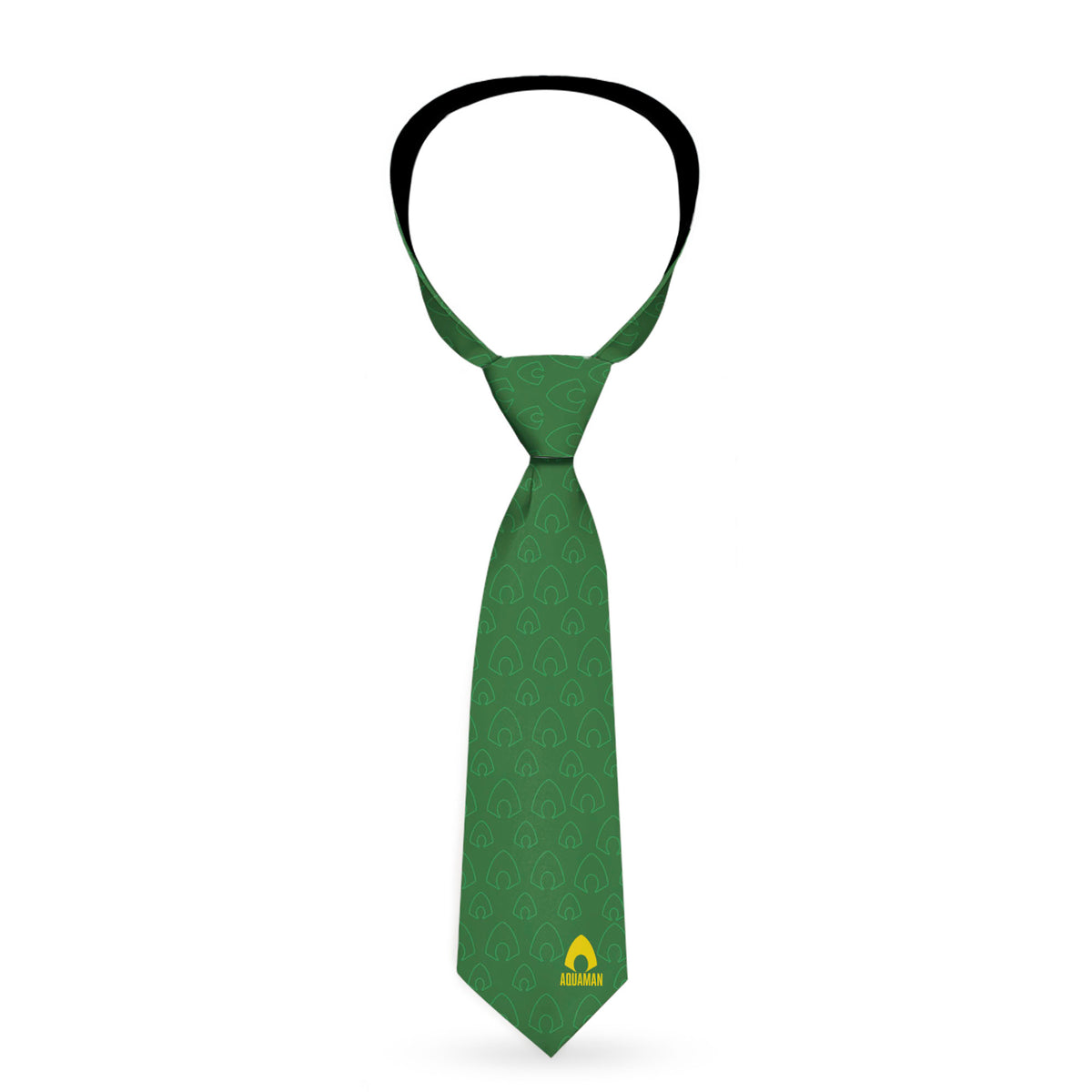 Necktie Standard - AQUAMAN Classic Icon Monogram Greens Gold Neckties DC Comics