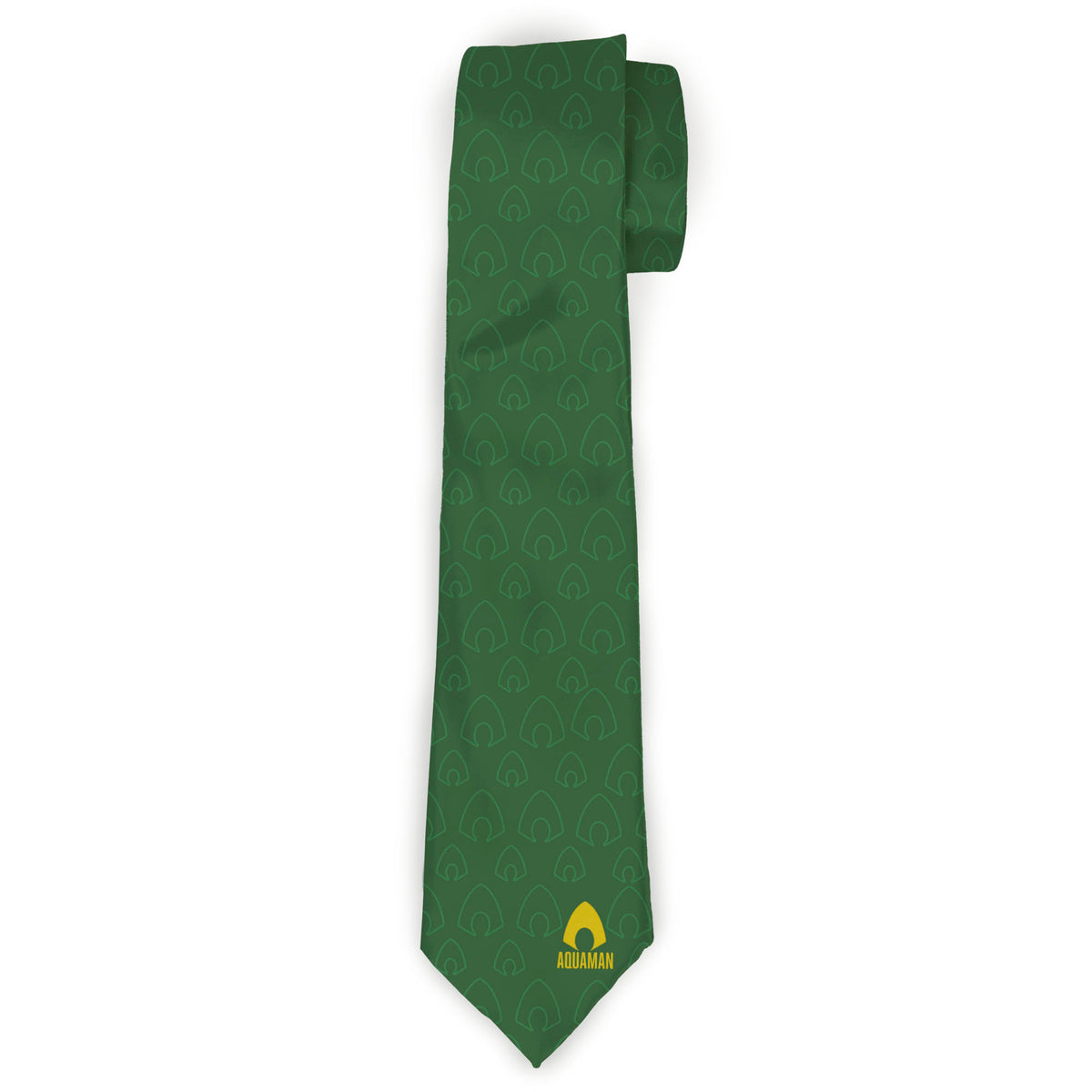 Necktie Standard - AQUAMAN Classic Icon Monogram Greens Gold Neckties DC Comics