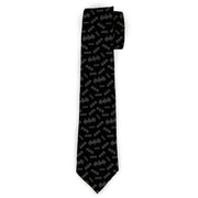 Necktie Standard - Bat Signal-1 Scattered Black Gray Neckties DC Comics