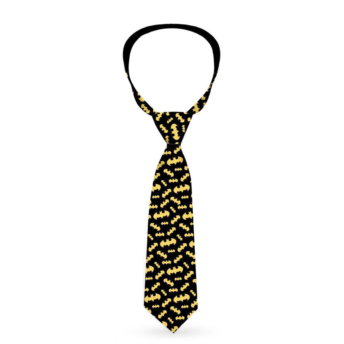 Necktie Standard - Bat Signal-1 Scattered Black Yellow Neckties DC Comics