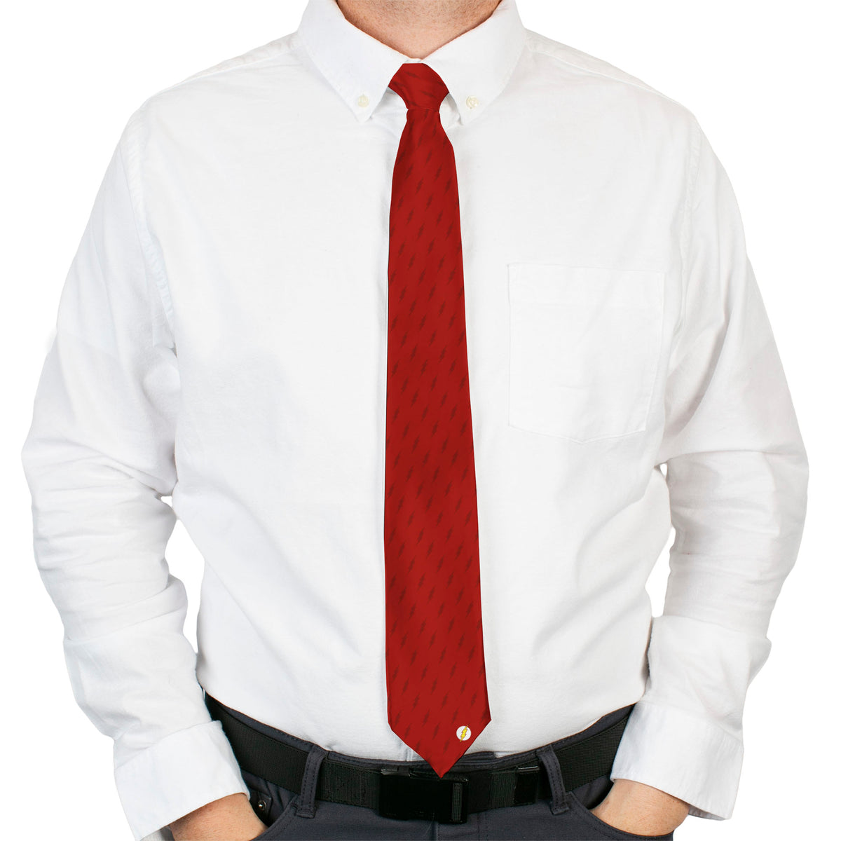Necktie Standard - The Flash Lightning Icon Monogram Reds Neckties DC Comics