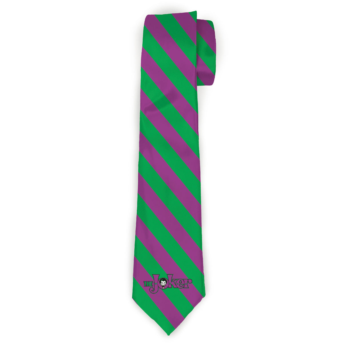 Necktie Standard - THE JOKER Stripe and Title Logo Green/Purple Neckties DC Comics