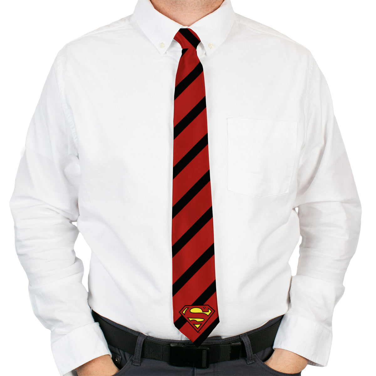 Necktie Standard - Clark Kent Stripe Red Black Neckties DC Comics
