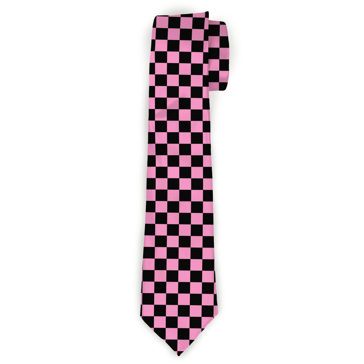Buckle-Down Necktie - Checker Black/Baby Pink Neckties Buckle-Down