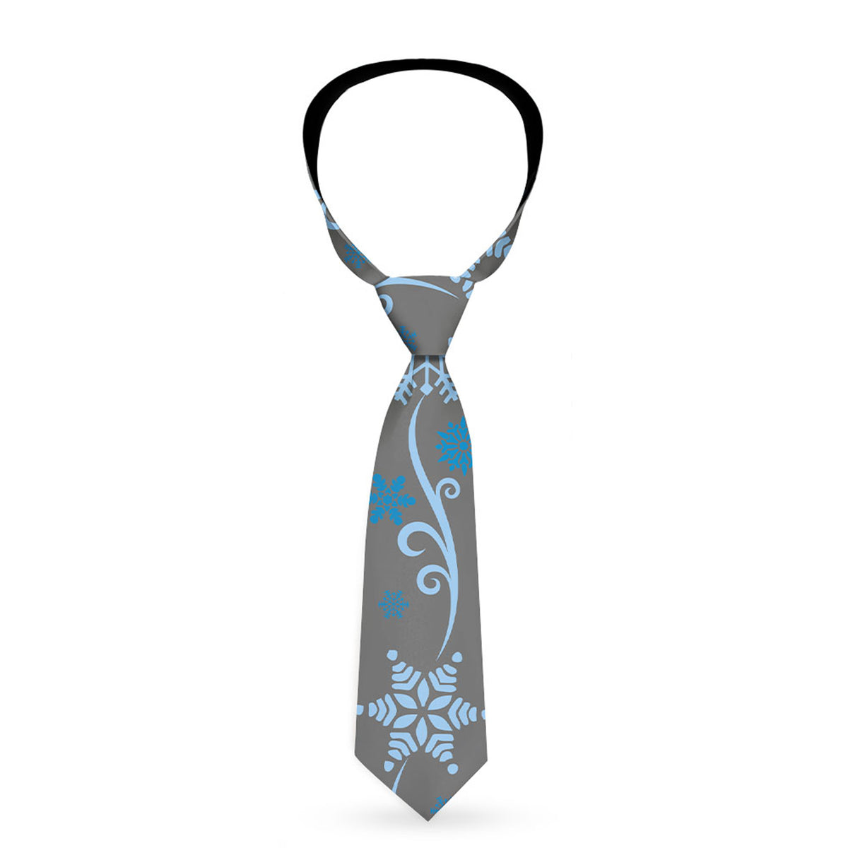 Buckle-Down Necktie - Holiday Snowflakes Gray/Blue Neckties Buckle-Down