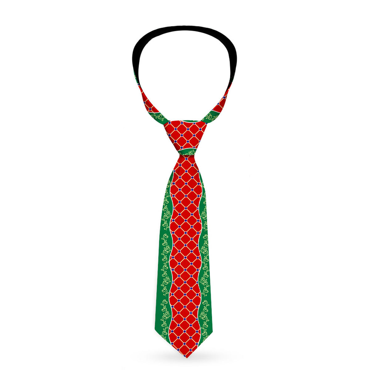 Buckle-Down Necktie - Holiday Trim Stripe Green/Red Neckties Buckle-Down